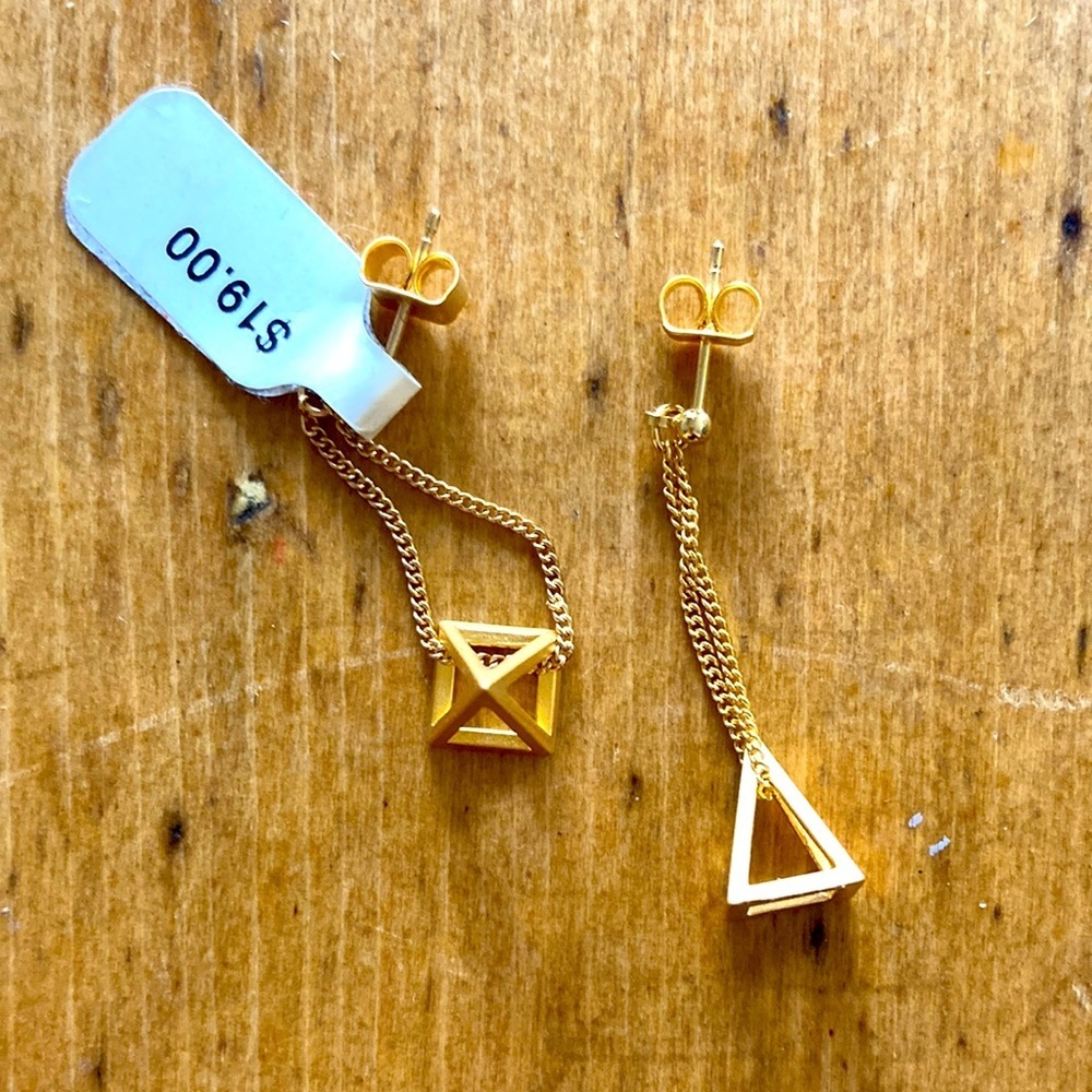 Dangling Pyramid Earrings
